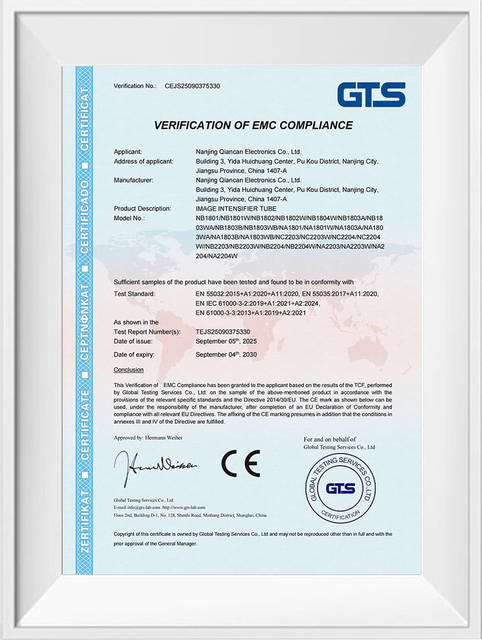 ISO and quality assurance certificates for OEM night vision production