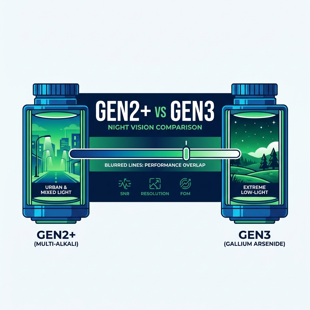 Gen2+ vs Gen3 Night Vision: Image Intensifier Tube Comparison